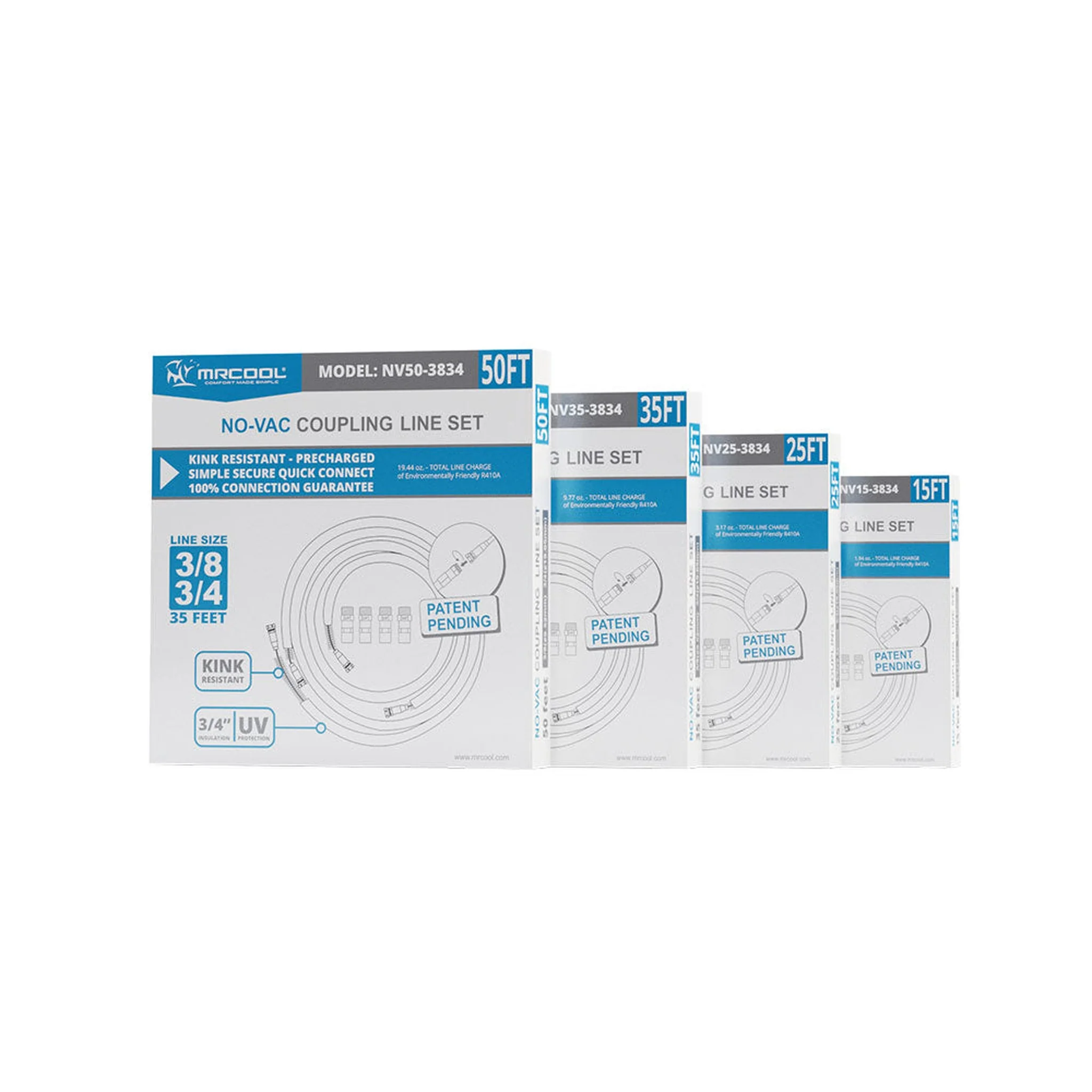 MRCOOL 15 ft. Pre-Charged 3/8" x 3/4" No-Vac Quick Connect Line Set for Gen 2 Central Ducted and VersaPro Series, NV15-3834-O - Image 3