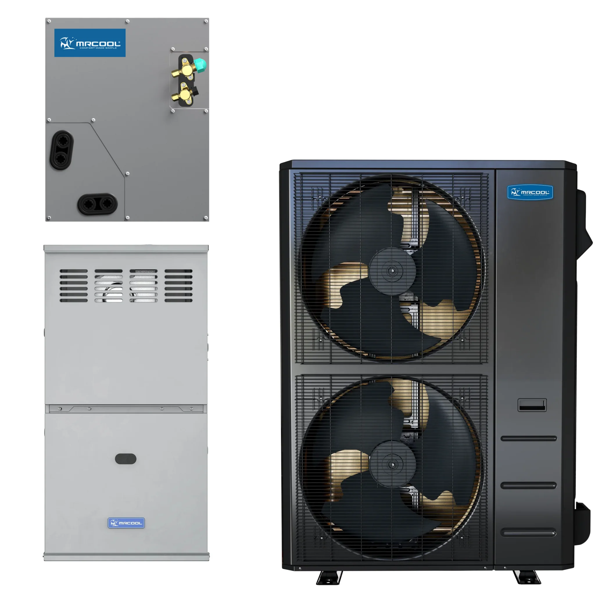 MRCOOL 5 Ton Central Universal Air Conditioner and 80% AFUE, 100K BTU 21" Gas Furnace Split System - Upflow, Horizontal, or Downflow