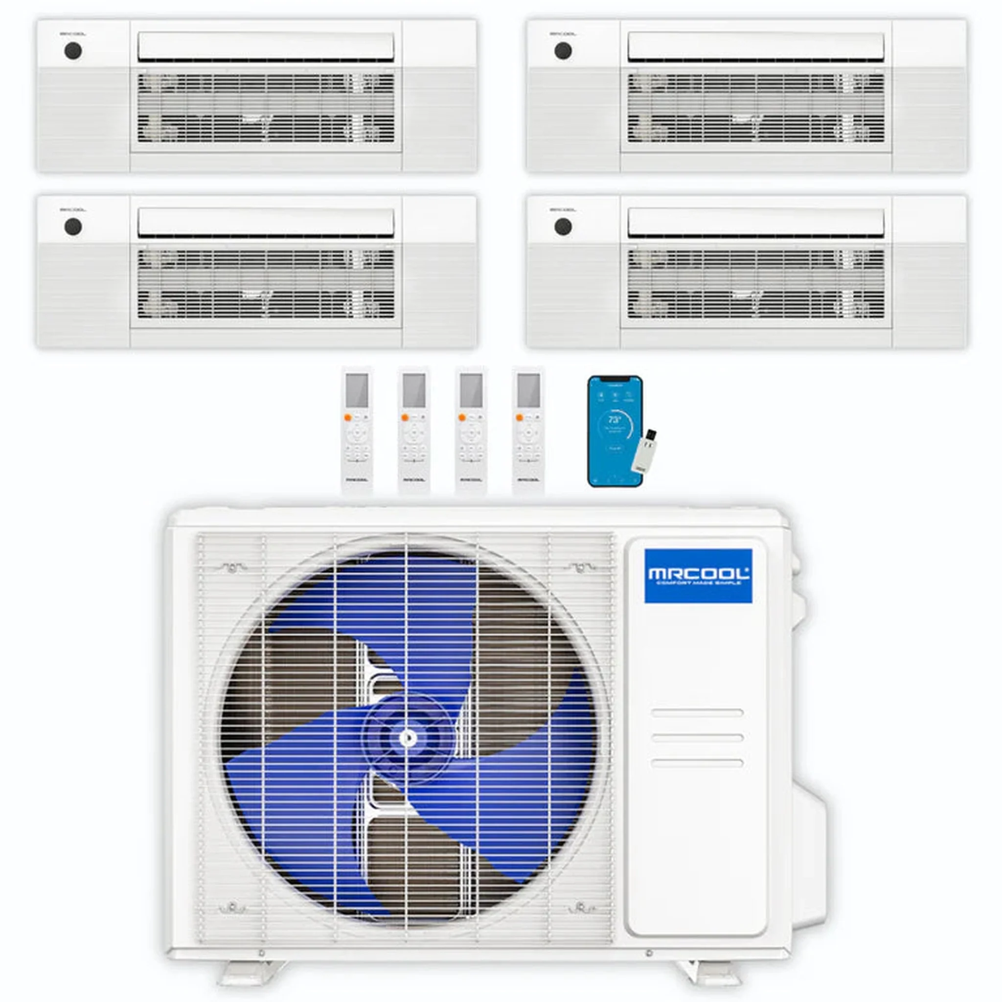 MRCOOL DIY 5th Gen 4-Zone 42,000 BTU Ceiling Cassette Ductless Mini Split Air Conditioner & Heat Pump (6K+12K+12K+12K), DIY4-BC-36HP06121212